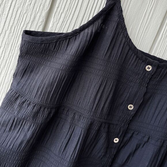 Jason Wu XL Black Tank Top Gold Buttons Front Adjustable Straps - Picture 8 of 11